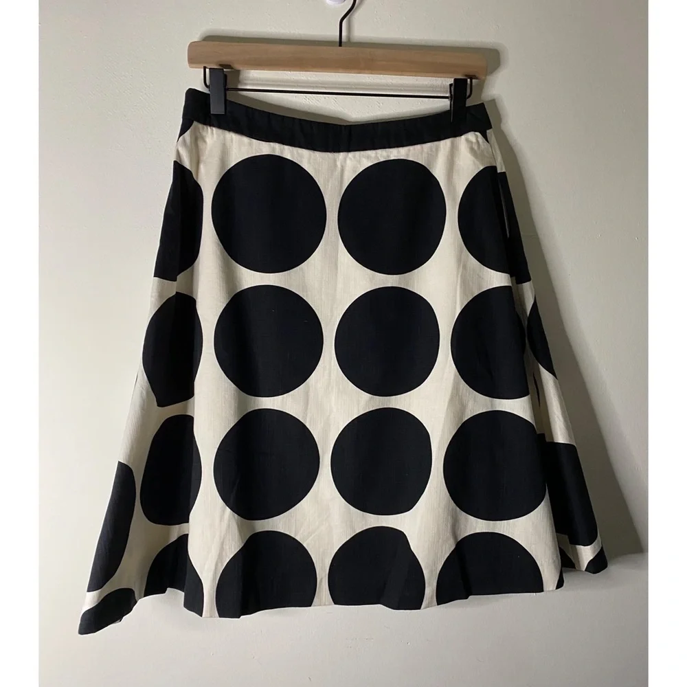 Boden Black and White Polka Dot A-Line Skirt, Size 6 - Picture 2 of 6